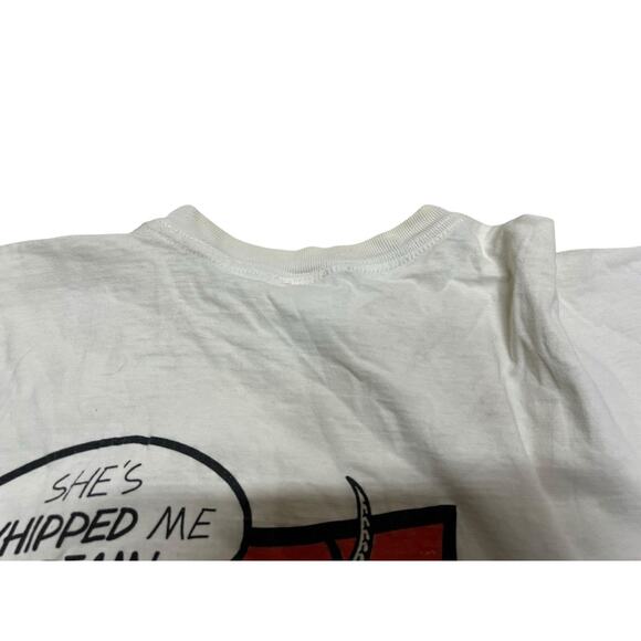 Vtg Distressed 90s Boddingtons Manchester Bitter Beer By ‘Eck Comic XL T-shirt - Picture 15 of 15
